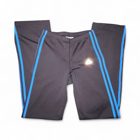 Adidas Pants VTG Y2K Black 3 stripes royal blue Sz. Med. Like New - Picture 3 of 6